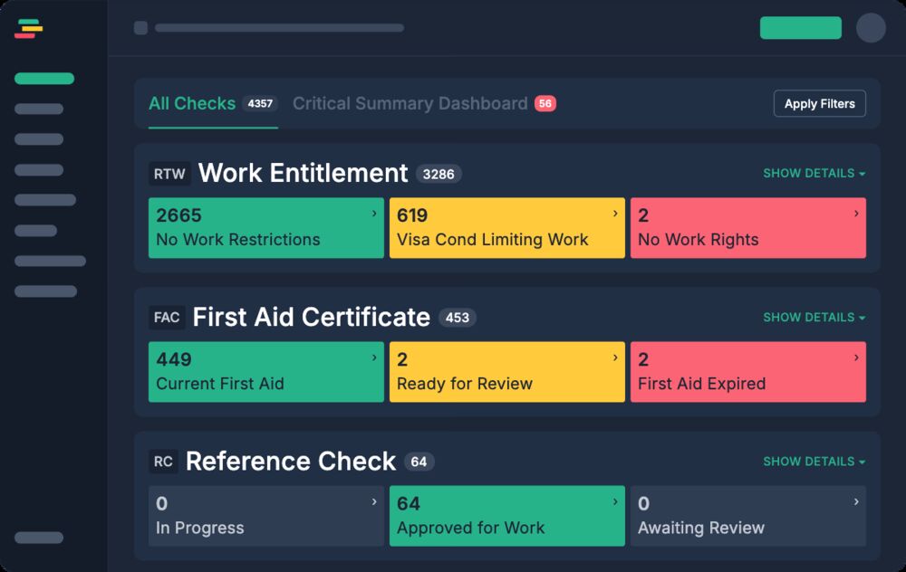 HR manager reviewing a compliance dashboard